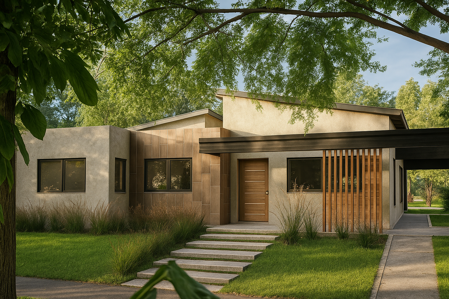 Proyecto C — exterior golden hour