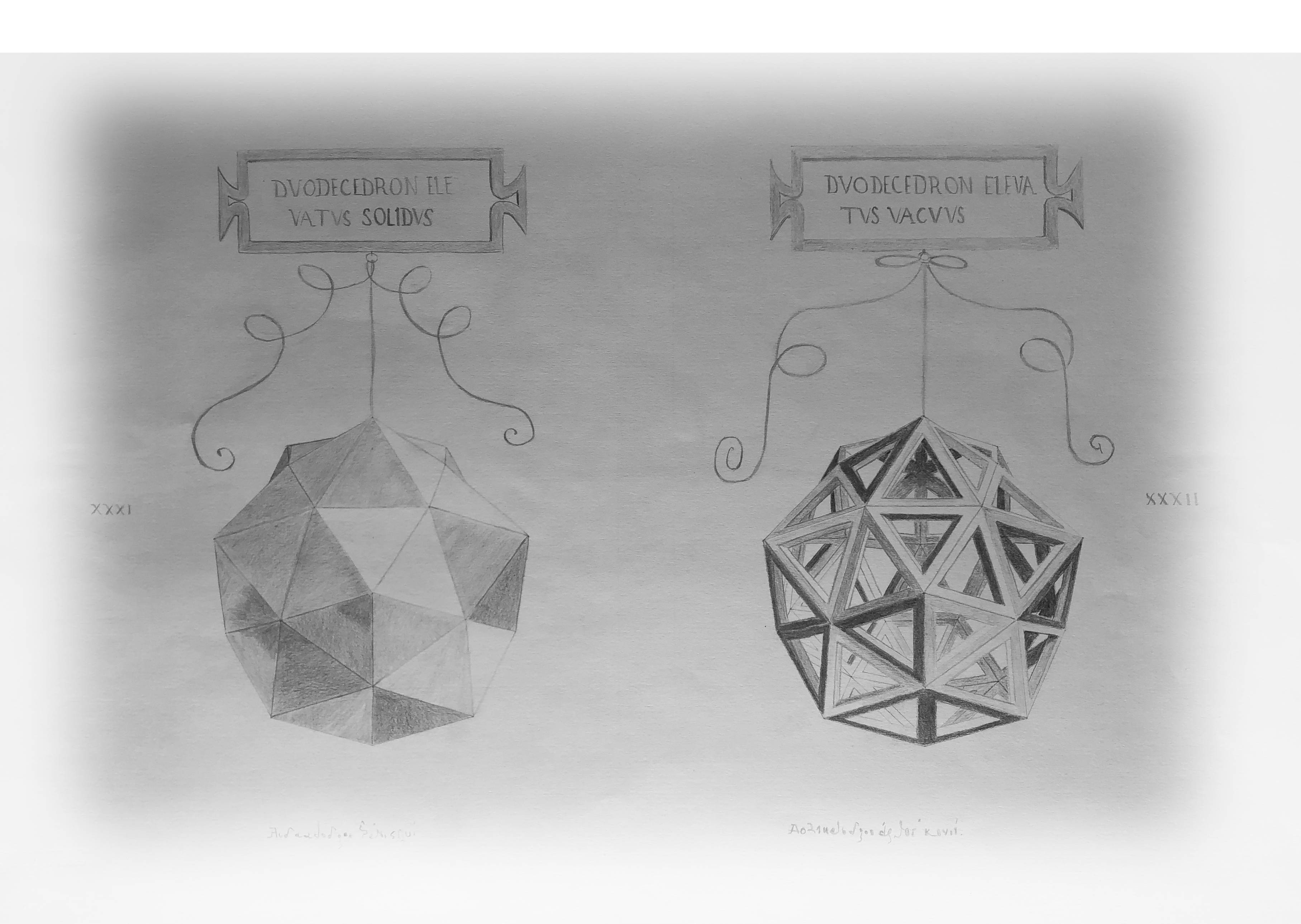 Dodecahedron — geometric drawing