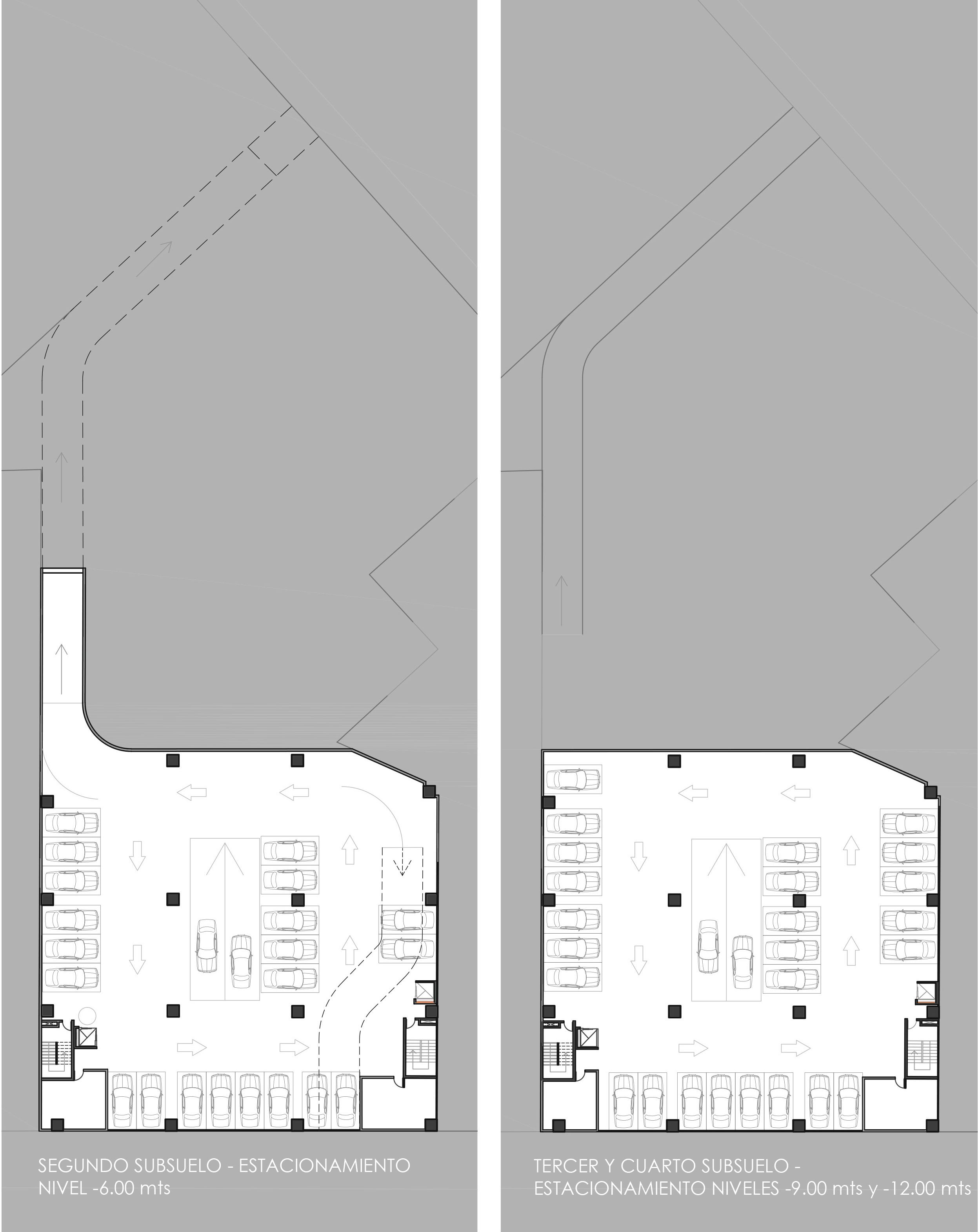 Subsuelo — planta de estacionamiento