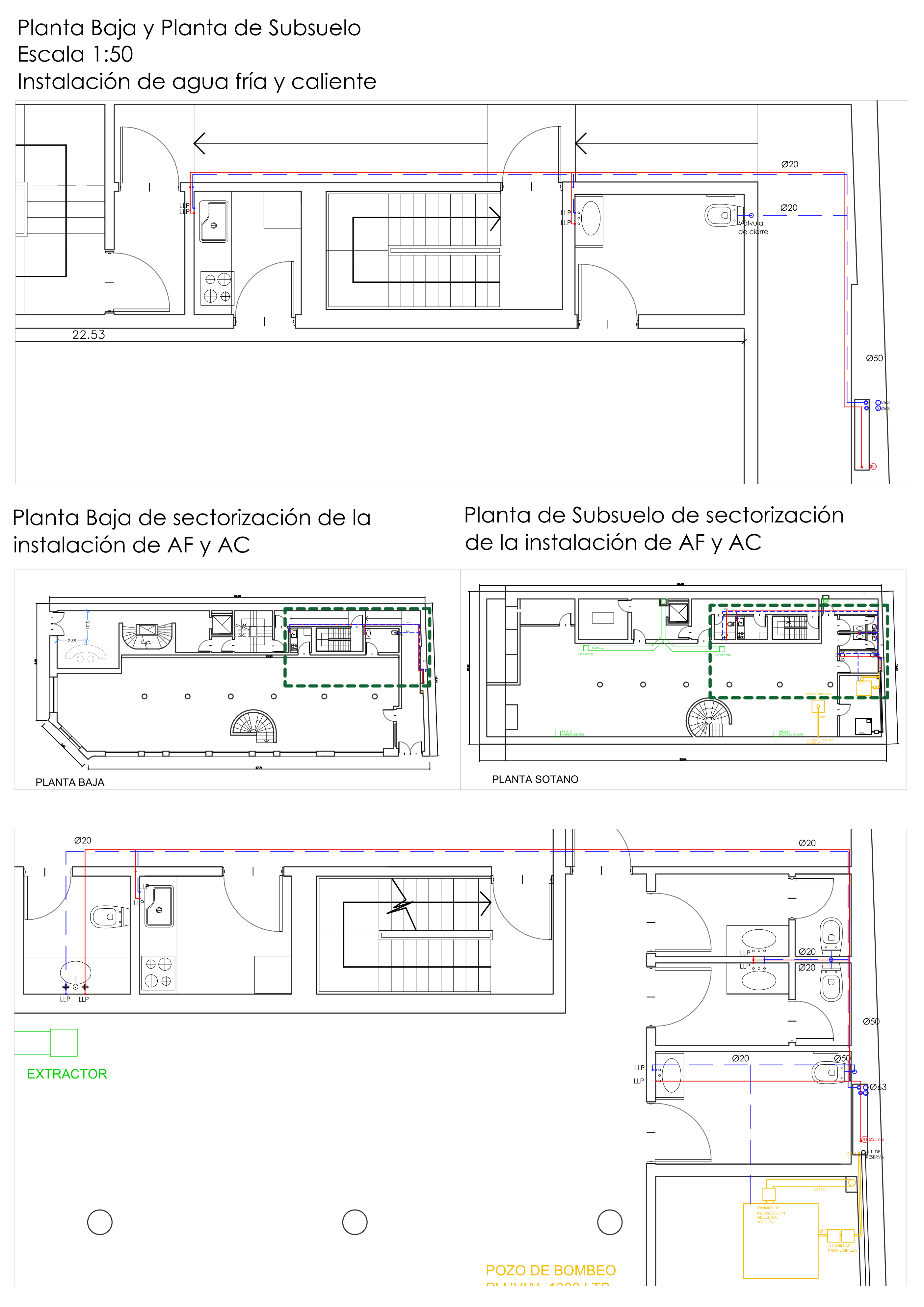 AF/AC — Plantas PB y subsuelo